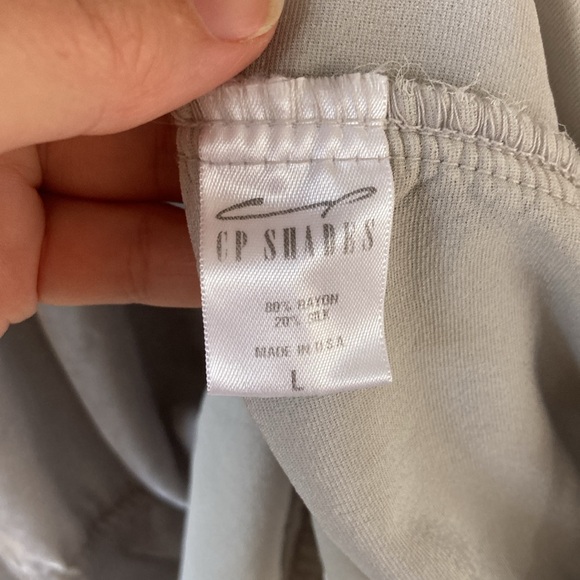 CP SHADES 🩶Silk & Rayon Silver Velvet Tunic Mini dress size Large made in USA - Picture 7 of 11